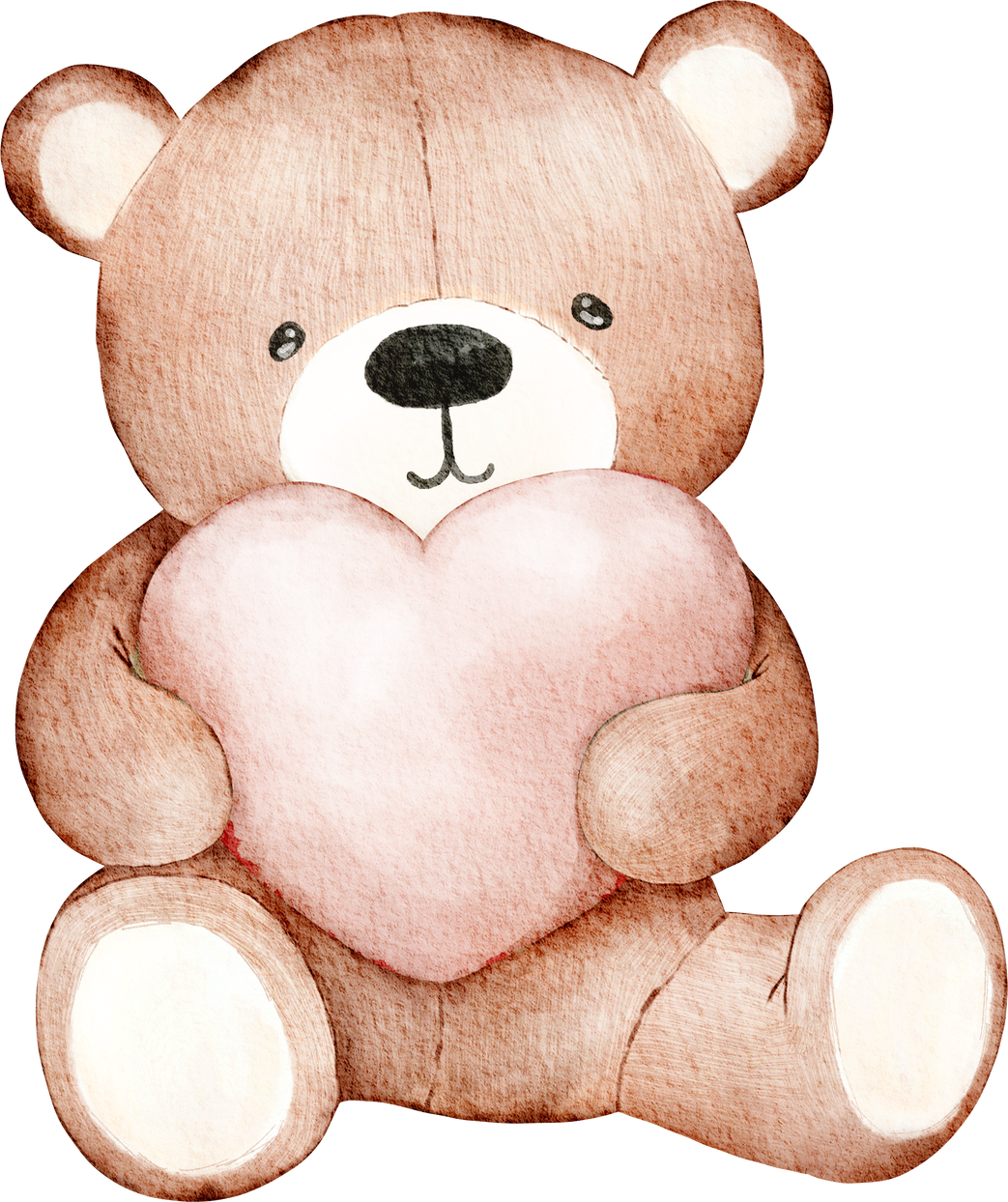 Watercolor Valentine's Day Teddy bear